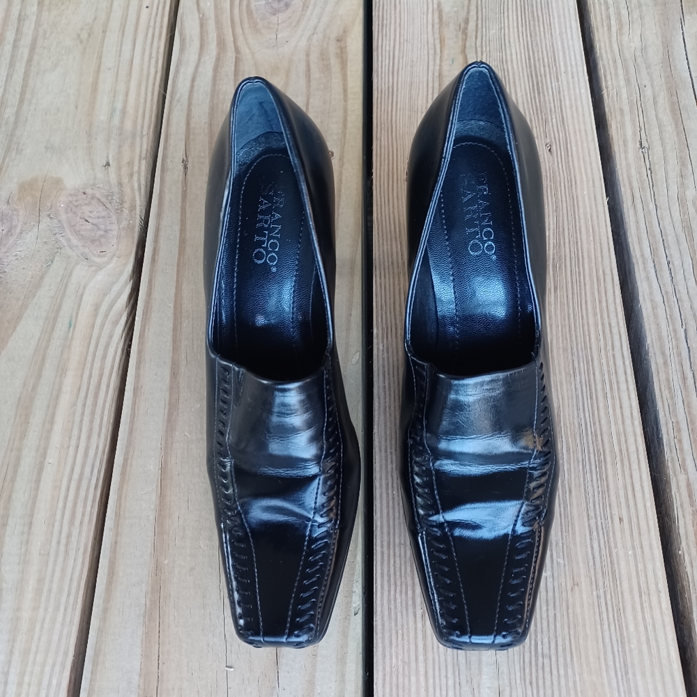 Franco Sarto Women's Black Leather High Heel Shoes, Women's Size 8